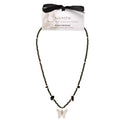Collar de gema de obsidiana negra ninfa con colgante de mariposa hecho de una hoja real