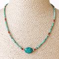 Collar nepalí de gemas extrafinas - Turquesa y piedra