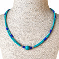 Collar nepalí extrafino de dos líneas - Colgante de lapislázuli y malaquita